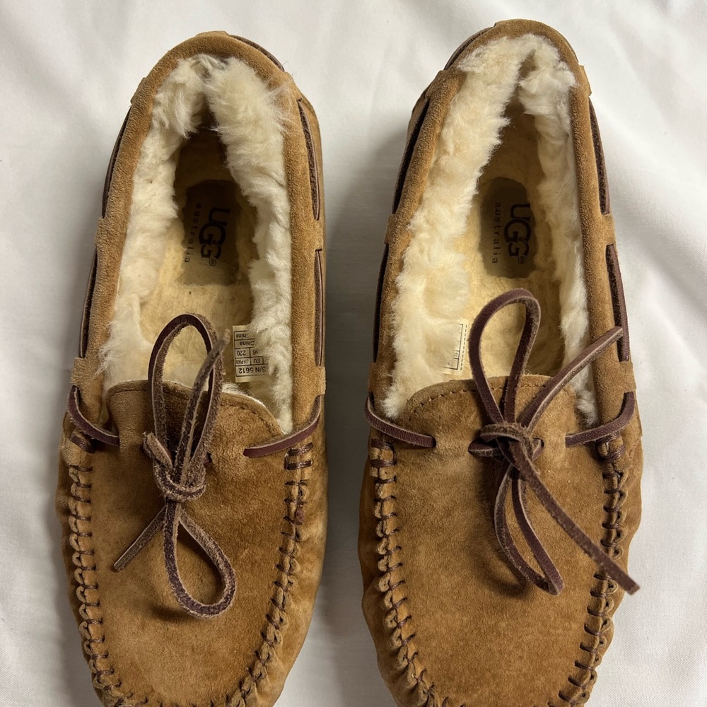UGG Chestnut Suede Moccasin Slippers